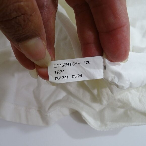 Michael Michael Kors White Top Women Size M Keyhole Gold Accent Short Sleeve - Picture 8 of 13